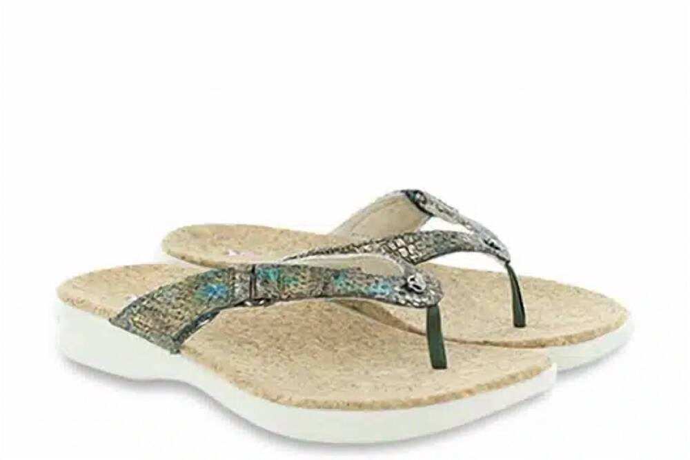 NEW REVERE women's napoli casual sandal in peacock python